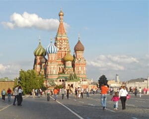 Roof design in Russia is the famous Saint Basil’s Cathedral in Moscow