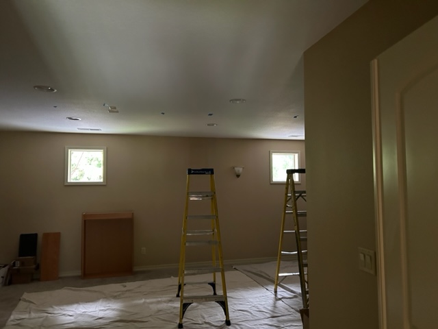 dark and dim space before solar tube installation in Vancouver, WA