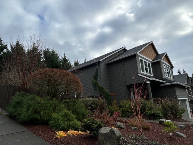 Side of house showing solar tube installation on two story home in Vancouver, WA