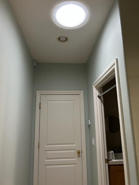 Hallway with solar tub installation project in Ridgefield, WA