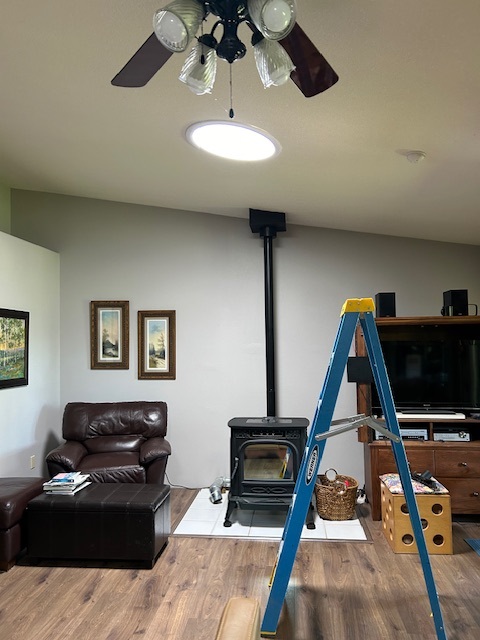Living room after solar tube installation in Vancouver, WA