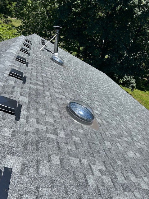 Solar tube installation project view from roof in Vancouver, WA