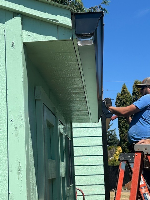 seemless gutter installation project in vancouver, wa