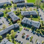 Overthead view of an apartment complex to help illustrate apartment roofing services