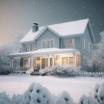 Winter home exterior to illustrate Re-Roofing A Home In Winter Some Things For You to Consider